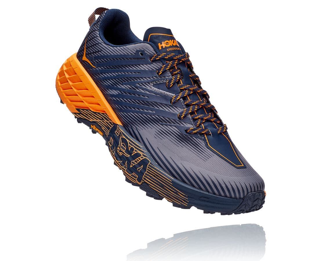 Hoka One One Speedgoat 4 Philippines - Men's Trail Running Shoes - Black / Light Gold | EP7346981